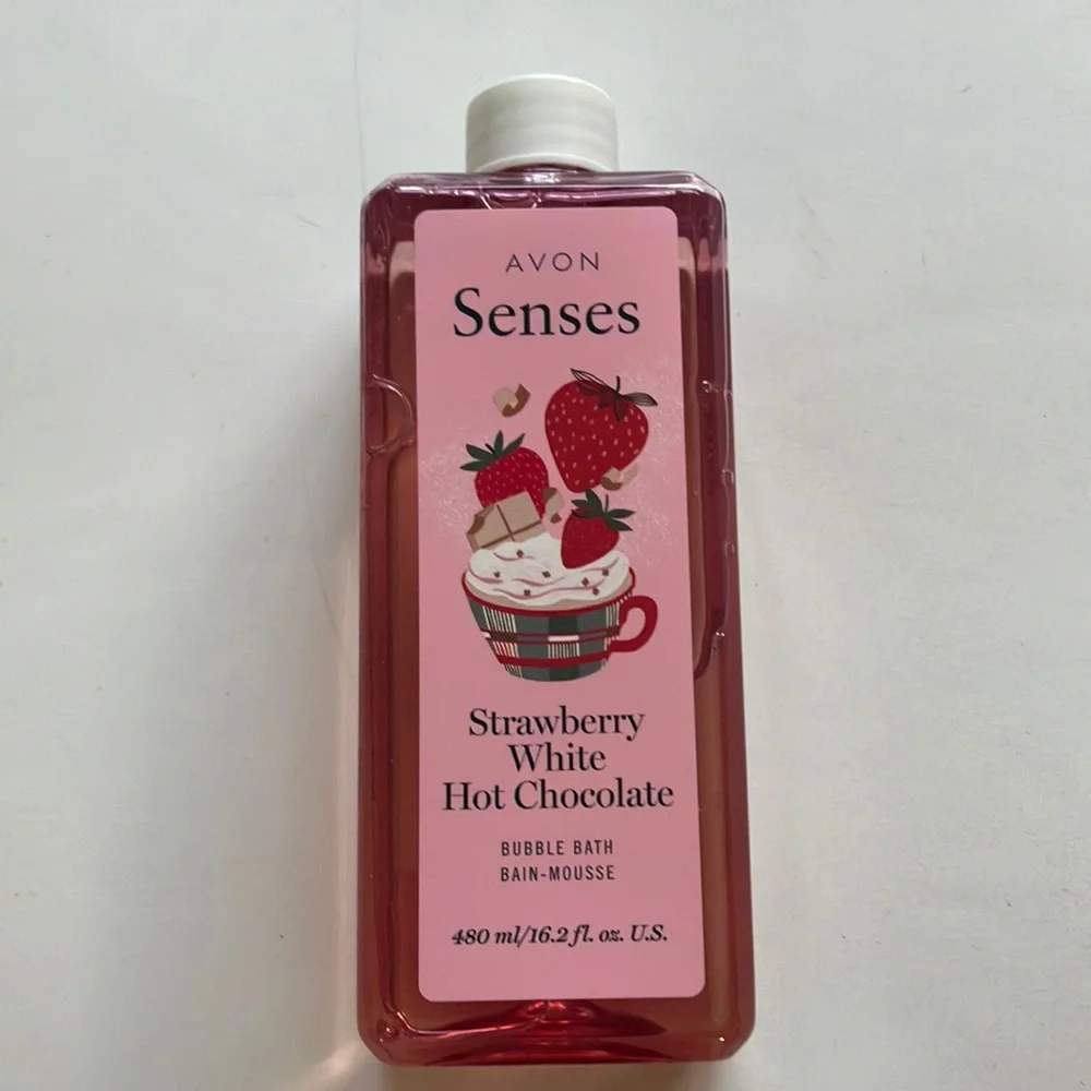 COPY - Avon Senses, Strawberry White Hot Chocolate scent, 16.2 fl oz